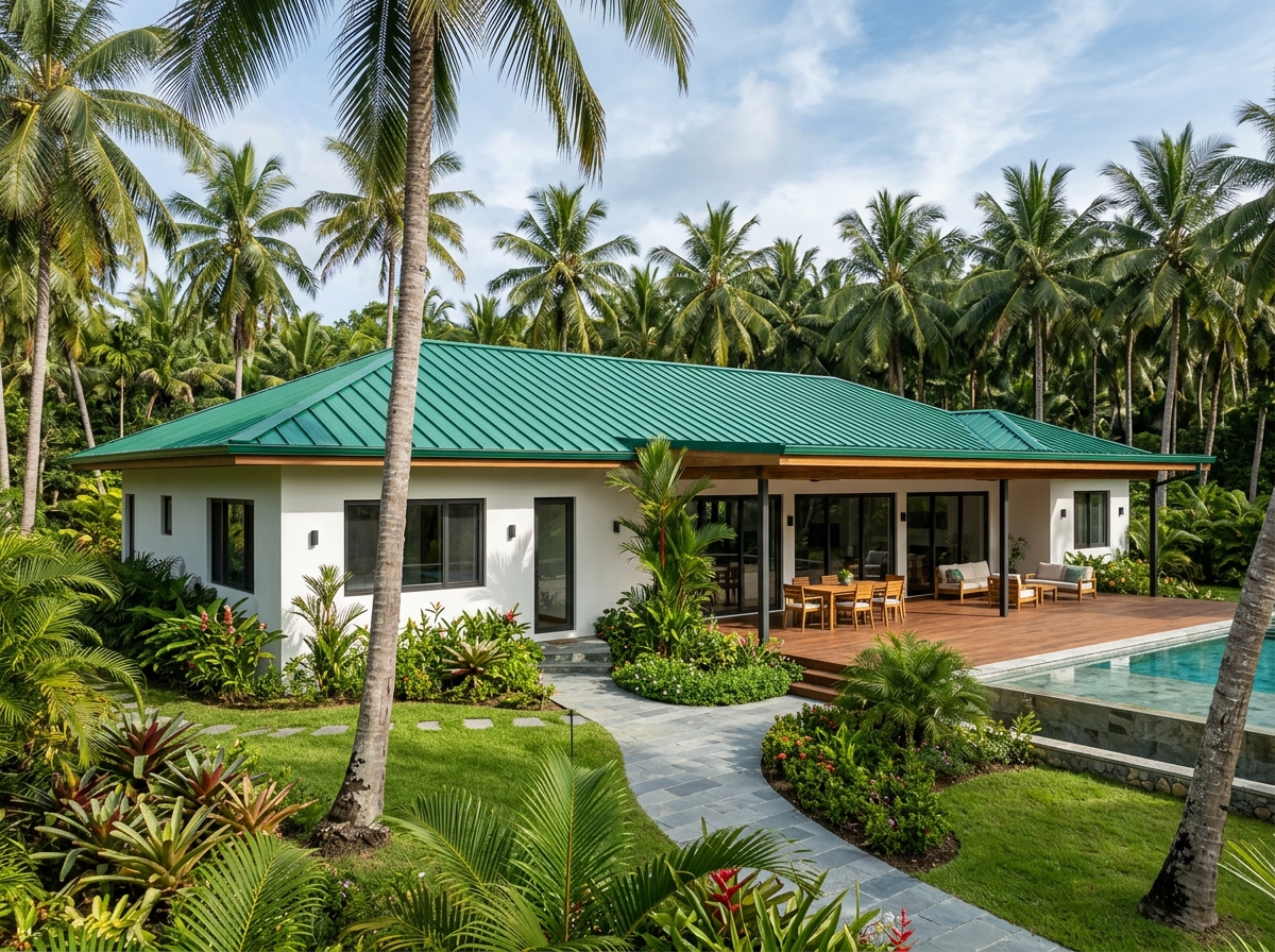 Emerald Green Metal Sheet Roof - Modern Cottage